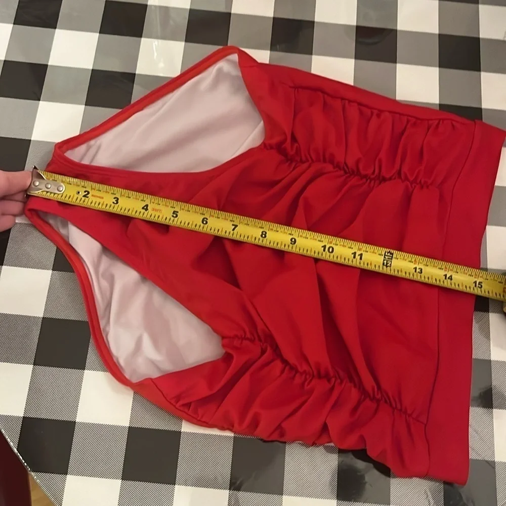 Cocoship Women’s Retro High Rise Red Bikini Bottoms Rockabilly 50’s Size Medium